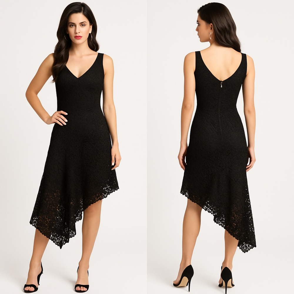 Elegant Donna Karan sleeveless Asymmetrical Dress